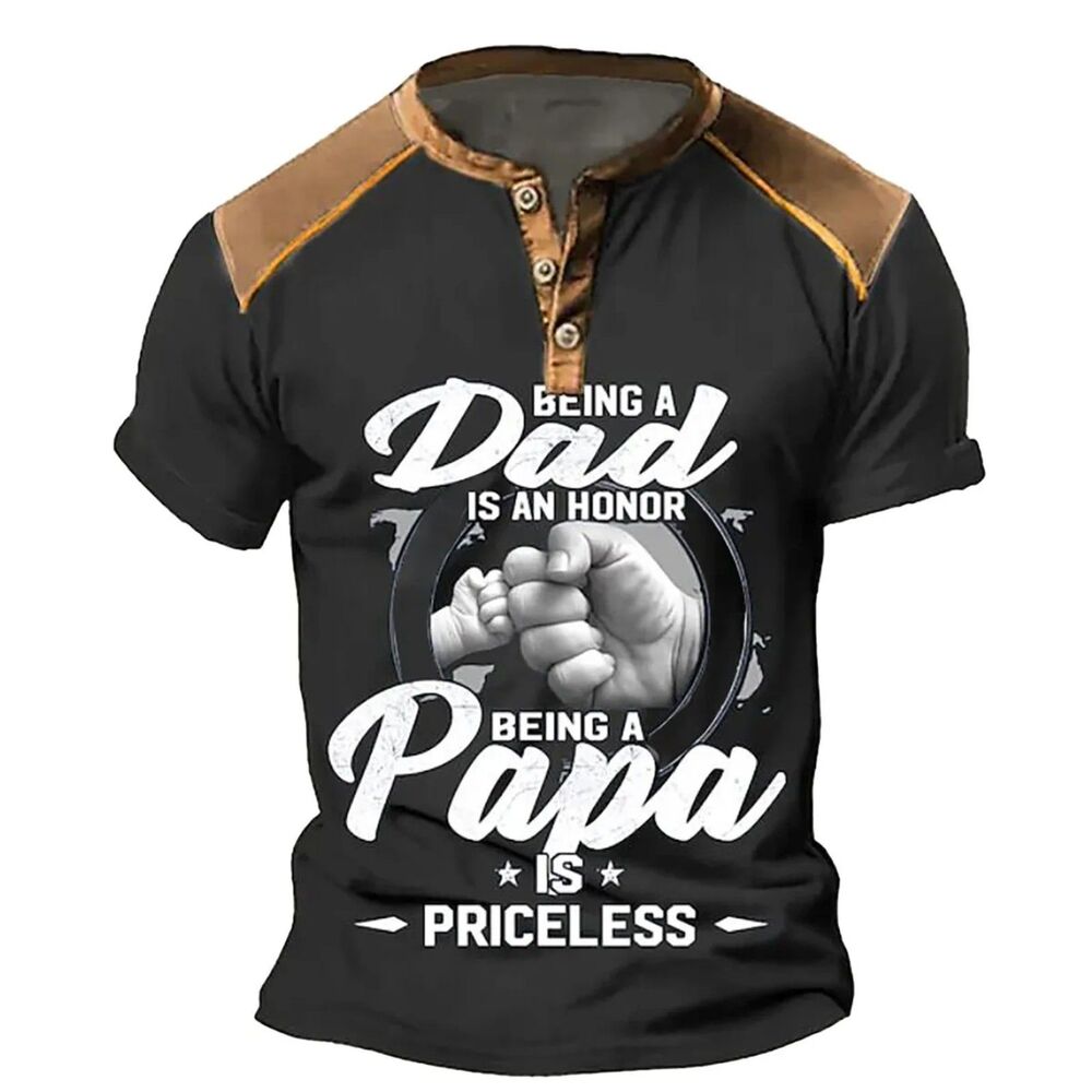 PHILLY TREASURE MEN BLACK 3D PRINT SHORT SLEEVE V-NECK SHIRT